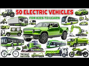 Electric Vehicles Names | Learn EV Types in English for Kids | Educational Video | Cars, Bus & More