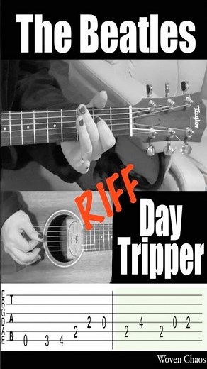 How to play Day Tripper riff The Beatles #guitartabs #beatles