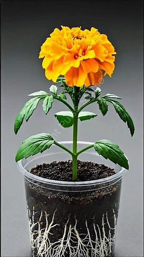 Marigold Flower Growth Timelapse — From Seed to Bloom in a Transparent Pot 🌼 #gardening