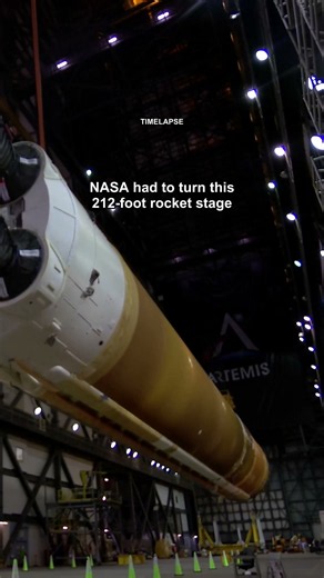 NASA Turned a 212-Foot Rocket Stage Upright Inside a Building