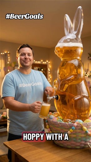 Easter Beer Bunny! Get hoppy with a bunny filled with beer! #B🍺 🐰 🐇 Happy Easter 🐣 from #BeerGoals!