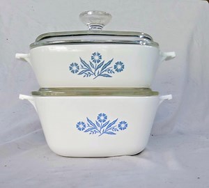 Vintage Corning Ware Blue Cornflower Casserole Set – 1 Qt & 1.5 Qt – Pyroceram – Made in USA - Etsy