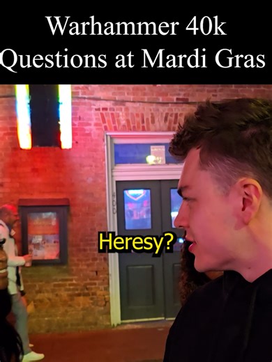 I asked cursed warhammer questions at Mardi Gras, it went as well as you'd expect... #warhammer40k#warhammercommunity#horusheresy#warhammer40kmeme#spacemarine2#warhammertiktok#fypツ
