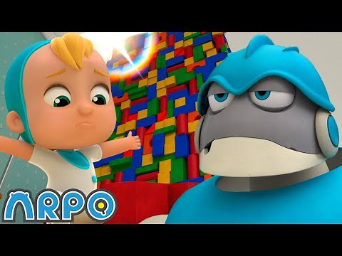 ARPO the Robot | GIANT Building Blocks Tower!! | Funny Cartoons for Kids | Arpo and Daniel