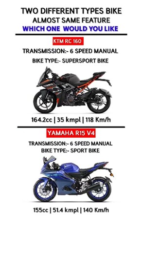 KTM RC 160 and R15 v4 Different but almost same features #r15 #ktm