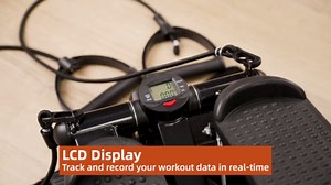 Mini Stair Stepper Machine with Resistance Bands – Portable Cardio Workout Equipment for Home Gym, Fitness Stepper with LCD Display – Compact & Quiet