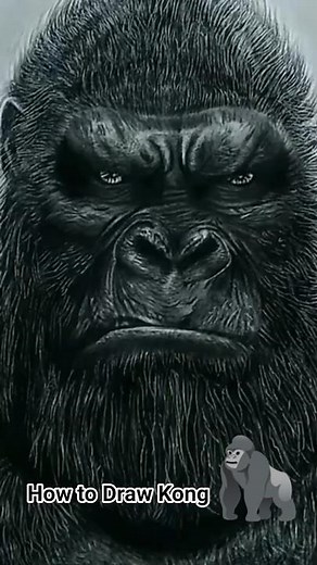 Easy Way to Draw king Kong Realistic Drawing #Short
