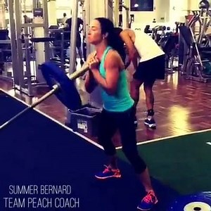 After being sick all week I finally found the strength today for a leg session Two exercises I incorporated into this workout ➡️ Landmine Sumo Squat ➡️ Elevated Stiff Leg Deadlifts ➖➖➖➖➖➖➖➖ Training top and crop by Ryderwear - Gym & Street apparel Discount code ➡️ summer10 | Summer Bernard IFBB Pro