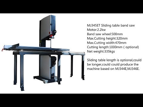 MJ345ET woodworking band saw with sliding table