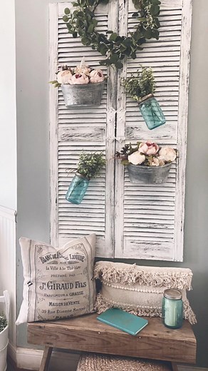 DIY Farmhouse Wall Art Ideas with Shutters