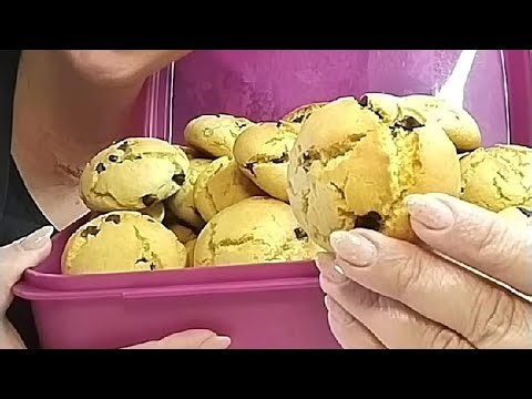 Νηστίσιμα μαλακά μπισκότα με σταγόνες κουβερτούρας μπιτερ