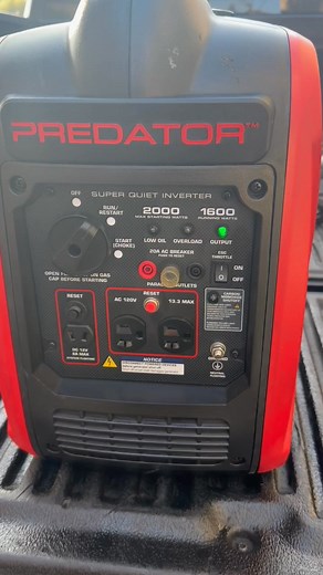 $400 • PREDATOR 2000 Watt SUPER QUIET Inverter Generator with CO SECURE Technology, CARB PREDATOR 2000 Watt SUPER QUIET Inverter Generator with CO SECURE Technology, CARB https://www.facebook.com/marketplace/item/855741604074113/ | Kaliman Tool Velasco