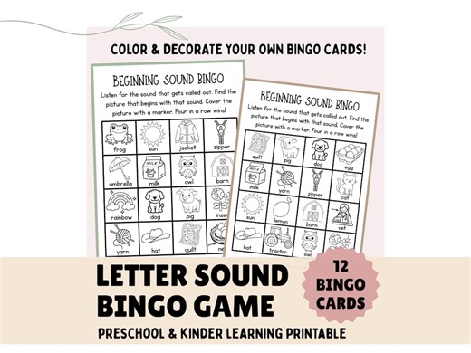 Alphabet Letter Sounds Bingo Printable | Farm Theme Phonics Activity for Preschool & Kindergarten | Educational Learning Game - Etsy Australia