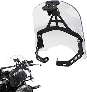 Motorcycle Windshield Windscreen with GPS Mount Bracket Fit for Husqvarna Vitpilen/Svartpilen 401 2017-2023, Compatible with Garmin Tomtom (Clear)