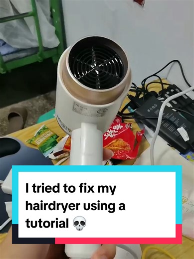 I tried to fix my hairdryer using a tutorial 💀 #diyproject