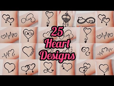 25 Most Attractive Love Heart Tattoos - Love Mehndi Tattoo - Heart Mehndi Tattoo #hennabyhumaira