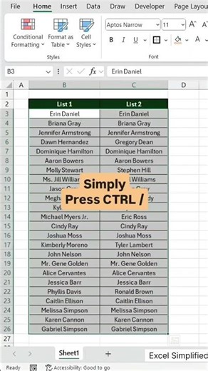 Compare Data in Excel Like a Pro | Quick Tutorial #exceltips #excelshorts