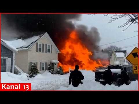 Explosion in Massachusetts leaves house engulfed in flames, at least two hurt