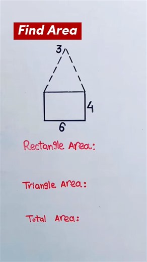 🔥 Can You Find the Total Area? 😱 | Easy Geometry Trick #maths #mathstricks #geometry