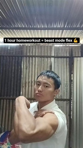 1 hour homeworkout = beast mode flex 💪 #fitness #flex #motivation #homeworkout #abs #naturalbody