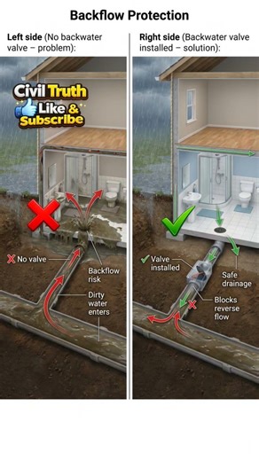 Why Sewage Comes Back? 😳 #plumbing #civilengineering #shorts #construction #education #yt #ai
