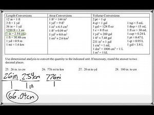 Math 118 : 1.1 #25, #26 (Mathematical Explorations Tutorial : Converting, Dimensional Analysis)