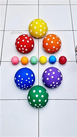 Colourful Six Small and Six Big Polka Water Balloon Popping #shorts #asmr #satisfying #balloon