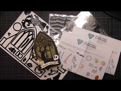 Diamond Press Halloween Window Stamps and Dies Review Tutorial! Very Cool & Collapsible 3D Card!