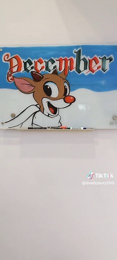 Creating December Whiteboard Art: Rudolph Edition