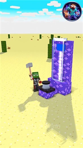 Chota Zombie Destroy Machine With Thor Power⚡|credit by@Mikecrab|#minecraft #short