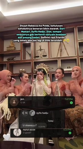 Disaat Rebecca ke Polda terkait urusan mantan yg dulu. ketulusan sahabat-sahabatnya beneran bikin mewek. Dari Mamari, Syifa Hadju, Zize, sampai semuanya gak berhenti nanyain keadaan dan pasang badan buat Rebecca kloper🥹 #rebbecakloper #rebbeca #jennifercoppen #raecca #syifahadju