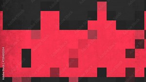 A pixelated pattern of red and black squares arranged in a grid, with black squares in the center of each red square. The pattern is repeated multiple times