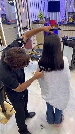 Clean One Length Haircut Look 🔥 | One Length Haircut Tutorial 👌#hairtutorial #shortsviral #foryou
