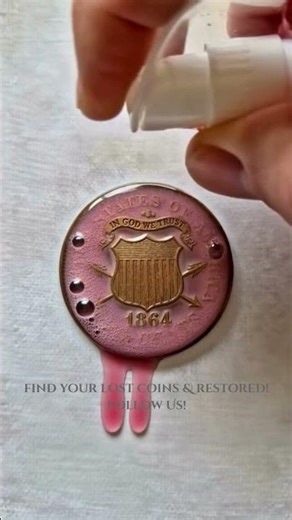 Elegant Two Cent Piece, 1864, bronze #coinrestoration #rarecoin #beforeandafter