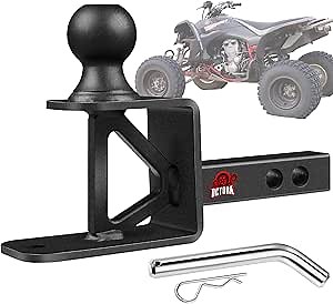 ATV/UTV Trailer Hitch, Fits 1¼-inch Receiver,3-in-1 Towing Ball Mount with 2-Inch Ball,5/8-inch Pin 1 1/4" Multi-Purpose Hitch