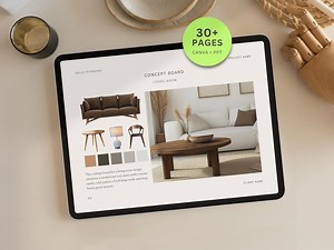 Interior Design Presentation Template | Interior Design Project Proposal | Client Presentation | Canva Template | Powerpoint PPT | Moodboard - Etsy