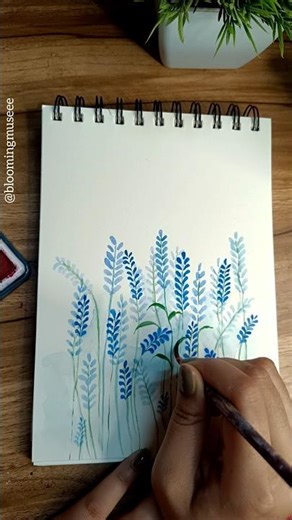 Satisfying Blue Flower Watercolor That'll Make You Want to Paint #arttutorial #relax #shorts
