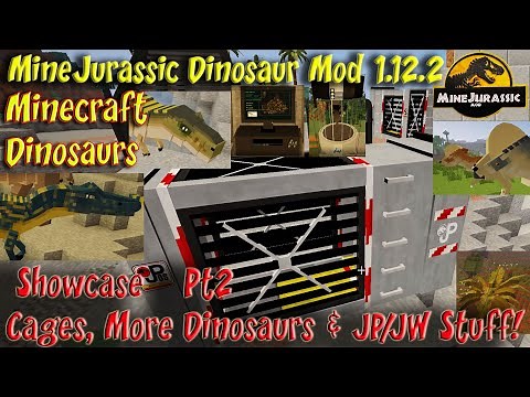 MineJurassic Mod Dinosaur Showcase Pt2 Cages Machines Dinosaurs Minecraft Dinosaurs HD 60FPS