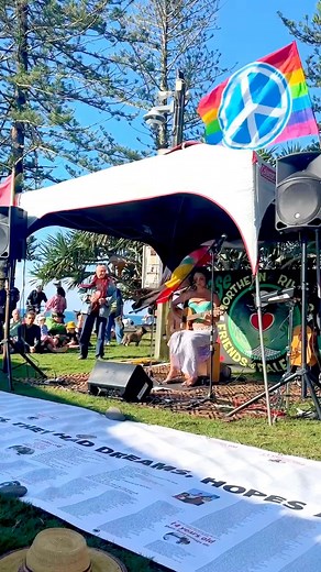 It was a tremendous honor for me to perform my song at the Byron Bay Rally and fundraiser for Palestine. The event was a peaceful protest, where love and compassion reigned supreme. I composed this song “Free Palestine” while my tears flowed endlessly, after watching many videos of innocent women, men, and worst of all, children being brutally killed and injured in Gaza. The atrocities committed there can only be described as genocide. It is high time for a ceasefire to be implemented immediatel