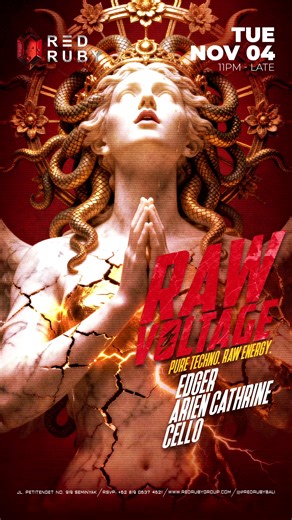 퐑퐀퐖 퐕퐎퐋퐓퐀퐆퐄 – a night of pure underground madness at Red Ruby, Bali’s...