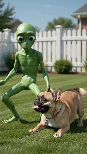 👽 When your dog meets an alien for the first time... and stays completely unbothered. 😂🐶