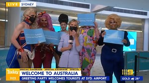 WELCOME BACK! Sydney welcomes back tourists with a very special welcome party! 💋🎉 #9Today | TODAY
