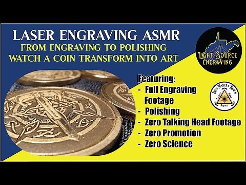Fiber Laser Brass Coin 3d Engraving - ASMR Style - Complete Engraving and Finishing Process
