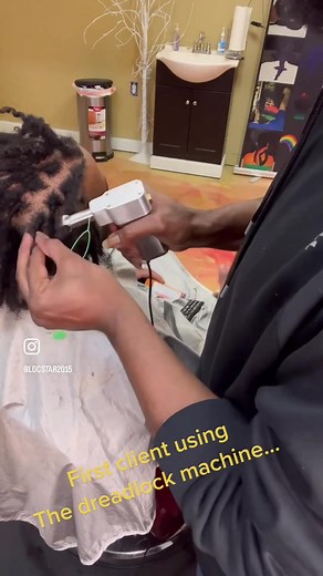 Creating Loc Extensions Using The Dreadlock Maker on His Son's Hair