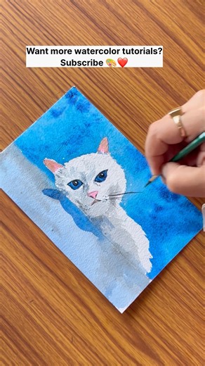 Cat Lovers, Don’t Skip This! 🐱 Watercolor Painting Tutorial #catlove #cateye #arttutorial