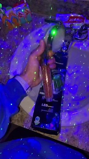 Led shower lights 🤩 Your 3rd @ will get this! #TheHarderTheyFall #tiktokmademebuyit #ledlightstrips #showerheadchallenge