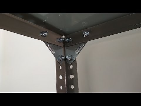 Metal shelving assembly step by step.