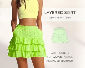 Flared Skirt Sewing Pattern Mini Skirt Pattern, Short Skirt Pattern, Summer Skirt Beginner Pattern, Plus Size PDF Sewing Patterns for Women - Etsy