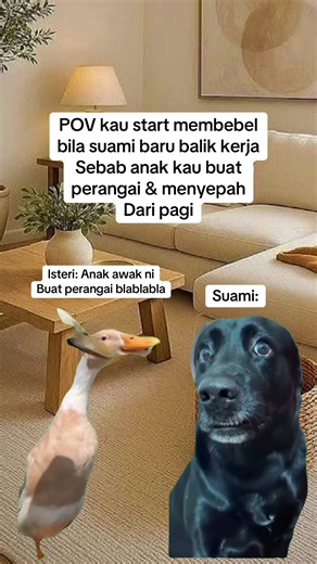 Membebel macam tu salah suami plak haha. Wajib “anak awak ni” padahl tu anak dia juga gahahahahaha#Meme #lawak #hiburan #suamiisteri