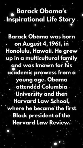 Barack Obama's Inspirational Life Story